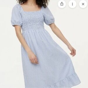 J Crew cotton lined milkmaid smocked dress S